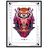 Artistry Unleashed - Warrior, Sacred Bull, and Tiger Spirit - 45x60 cm 18x24″ Black frame Tiger Spirit - Wooden Framed Posters