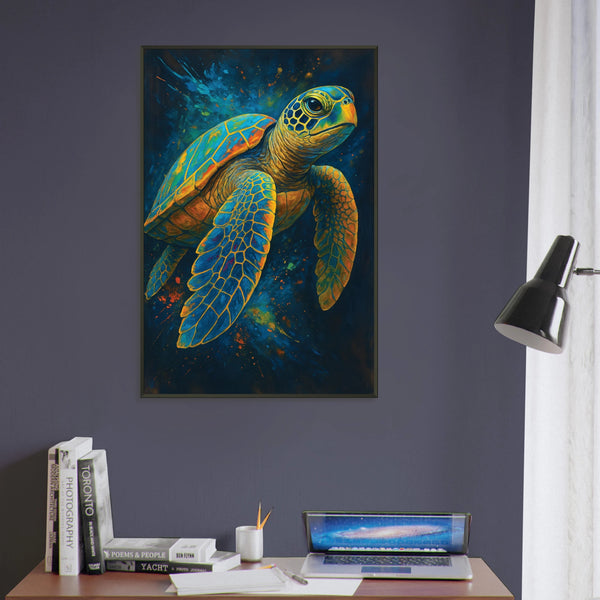 Gift Ocean Memories – Sea Turtle Metal Framed Poster - - Metal Framed Posters