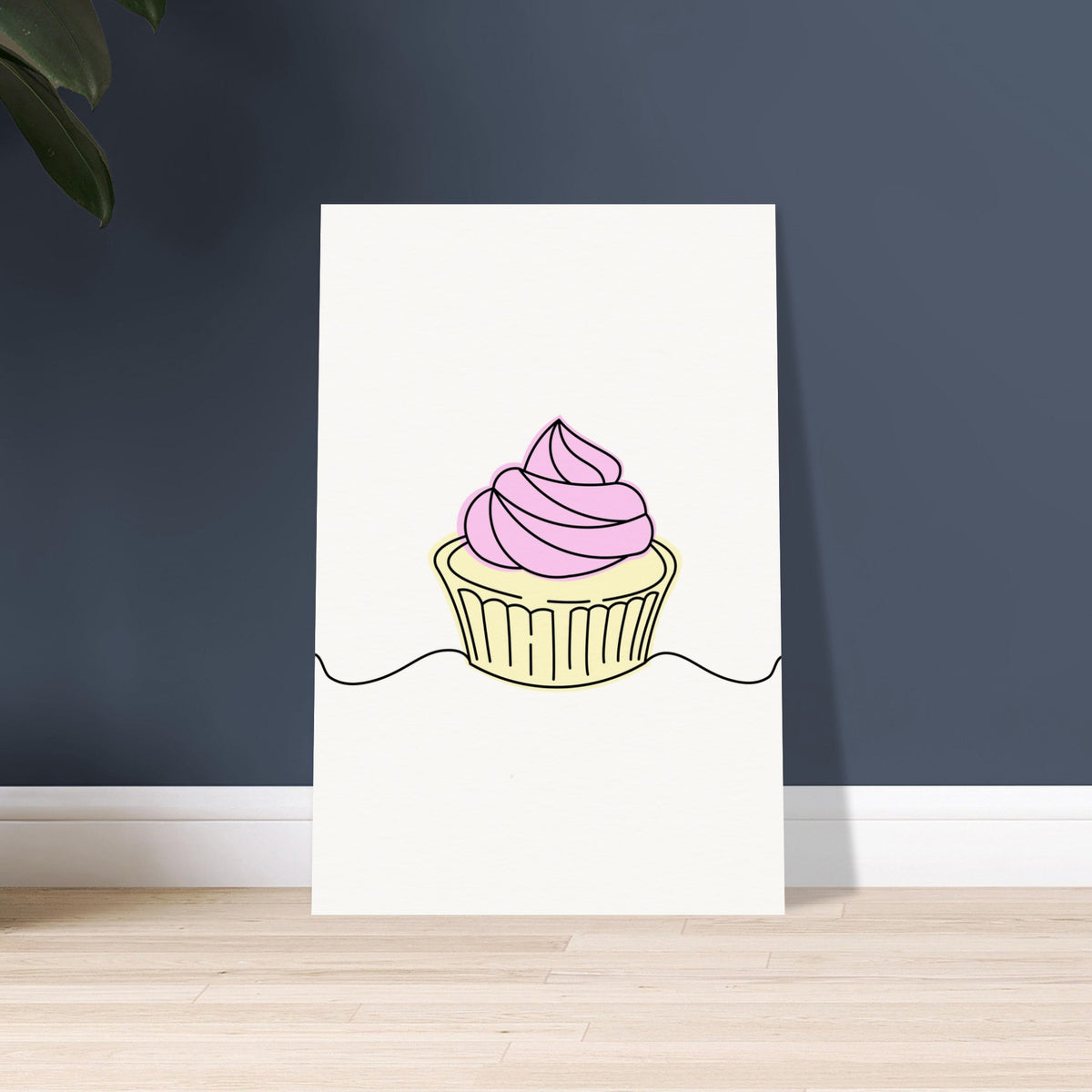 Sweet Elegance - Minimalist Cupcake Art - 60x90 cm 24x36″ - Posters