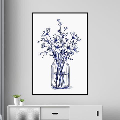 Image of Blue Blossoms in Vase