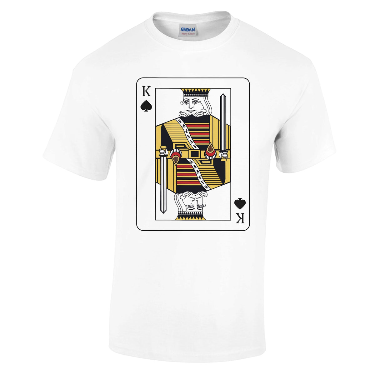 Playing Cards- K- Heavyweight Unisex Crewneck T-shirt - White 2XL Spades - Print Material