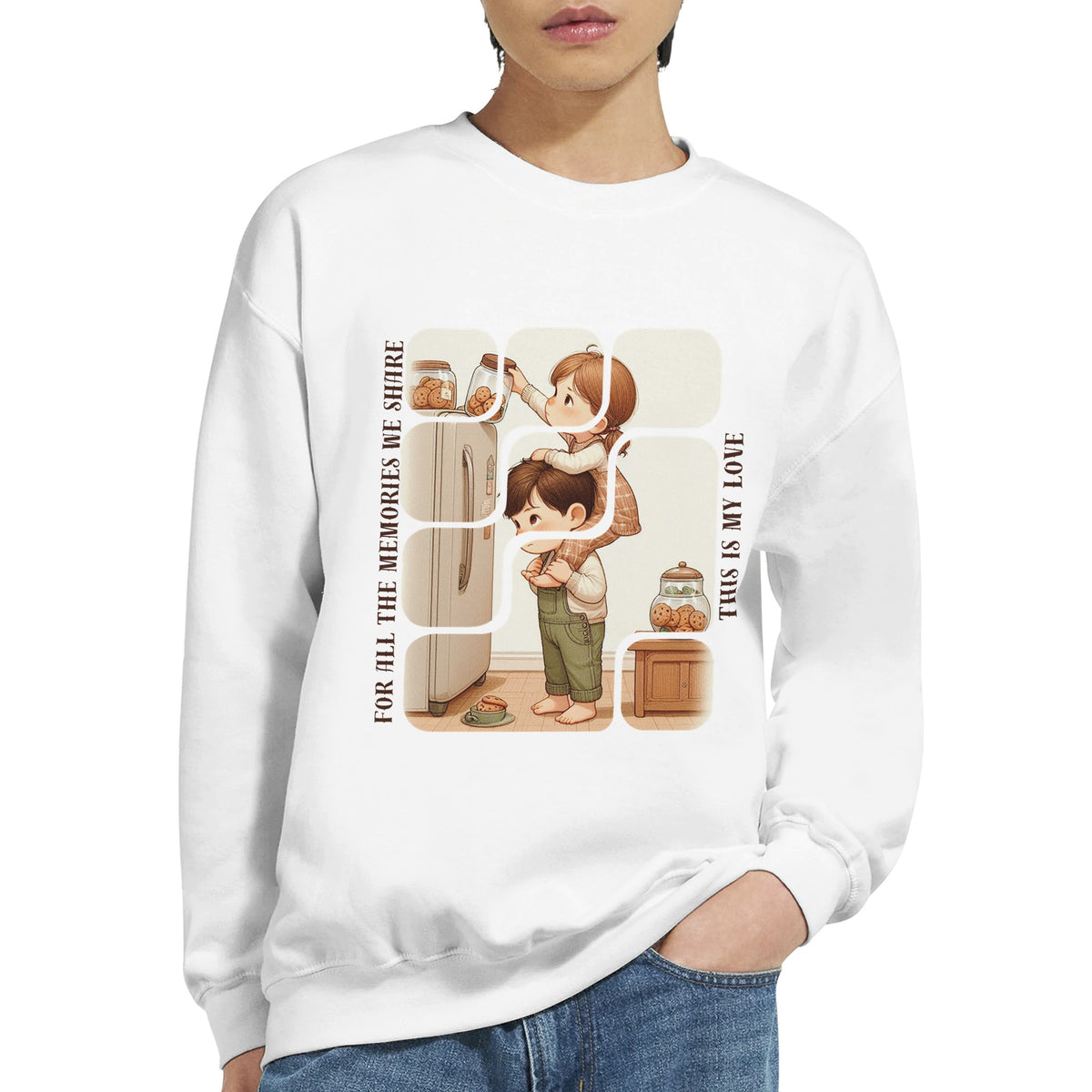 Lifted by Love - A Cookie Jar Memory for Siblings - - Sweatshirts