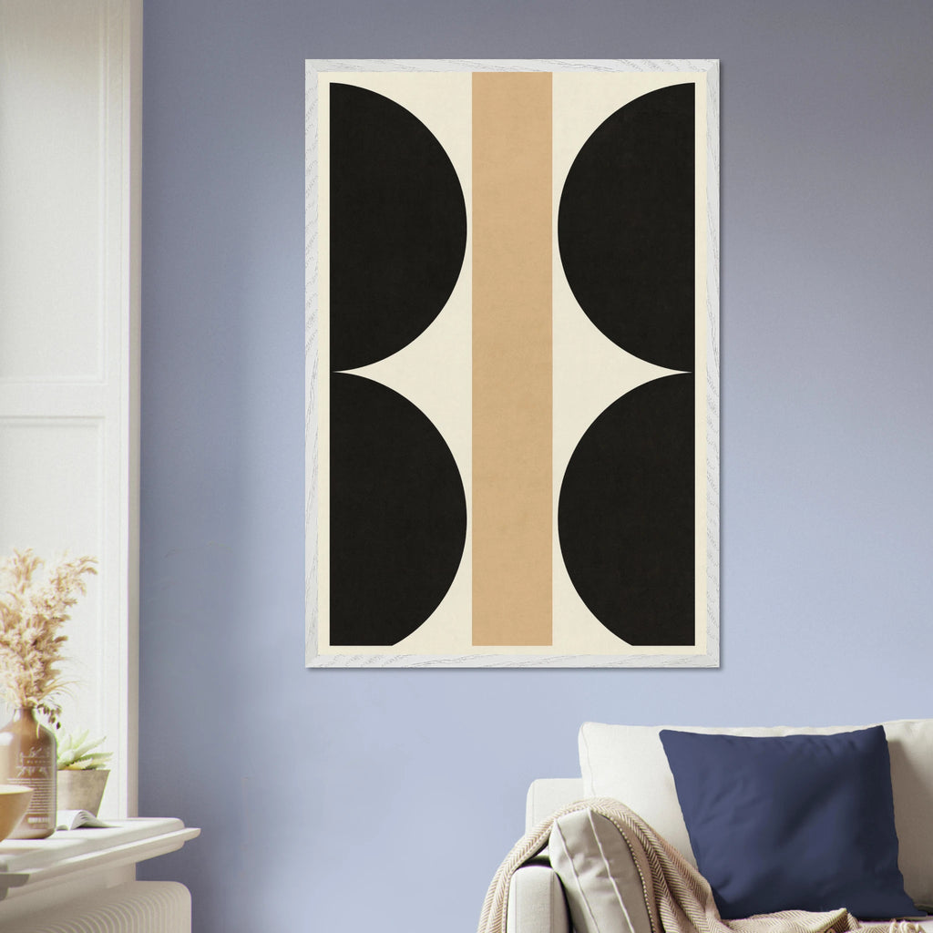 Modern Balance – Geometric Wooden Framed Poster Gift - - Wooden Framed Posters