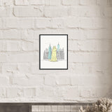 Urban Companion - Dog and Cityscape Art - - Wooden Framed Posters