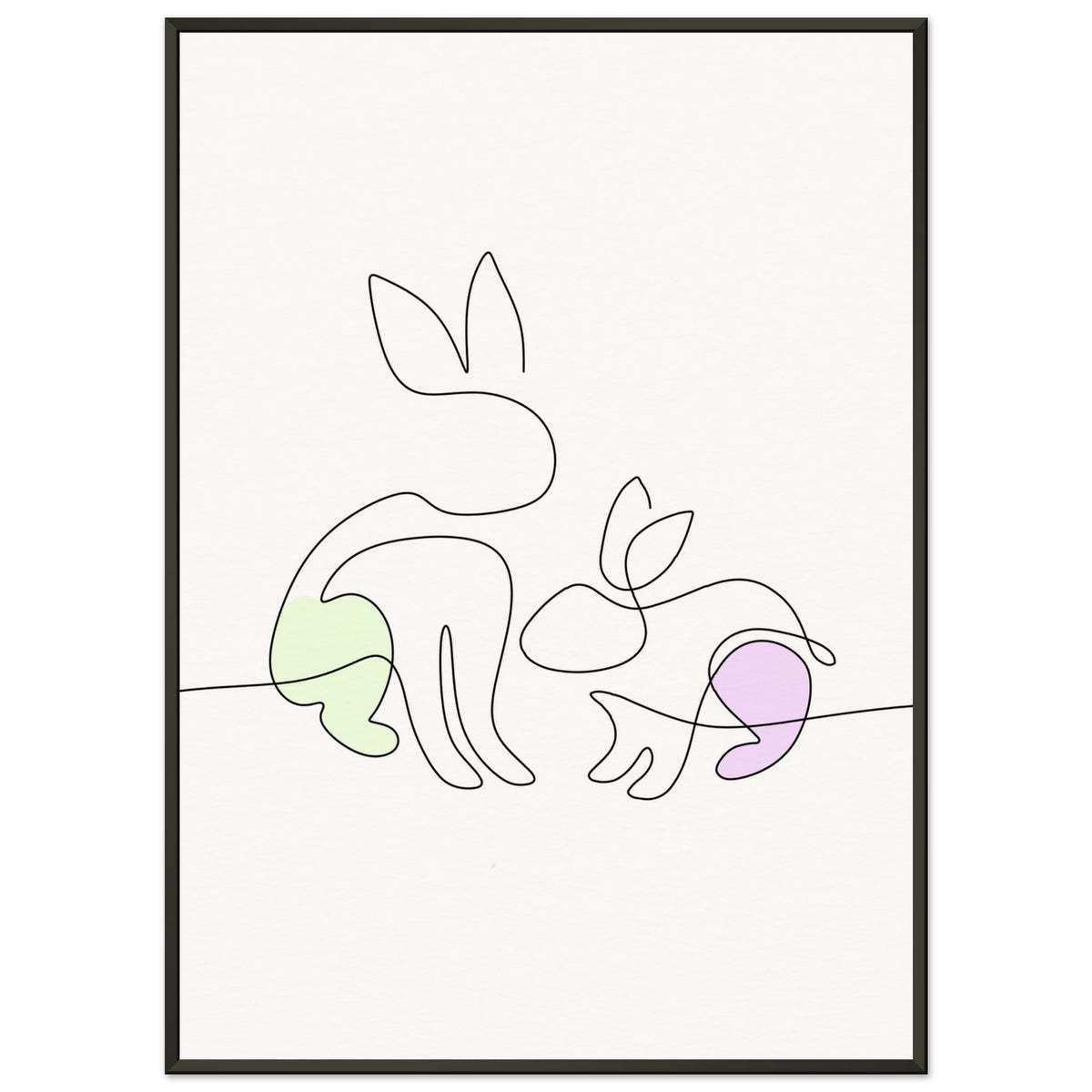 Bunny Bond - Minimalist Elegance - 50x70 cm 20x28″ - Metal Framed Posters