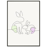 Bunny Bond - Minimalist Elegance - 50x70 cm 20x28″ - Metal Framed Posters