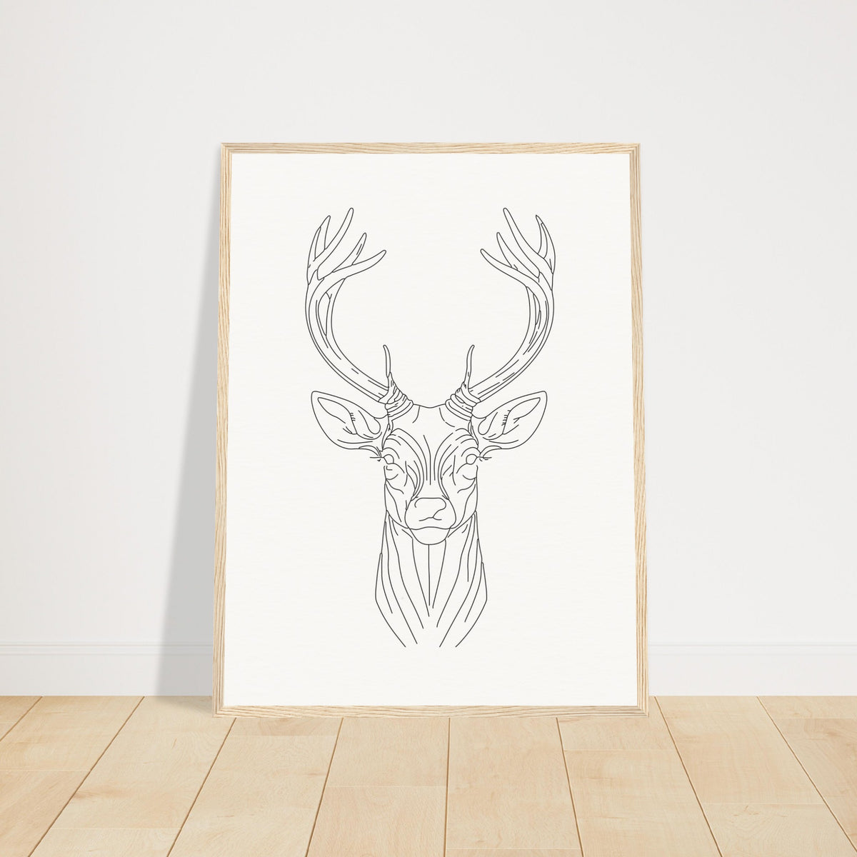 Nature's Grace - Deer Illustration - 45x60 cm 18x24″ Wood frame - Wooden Framed Posters