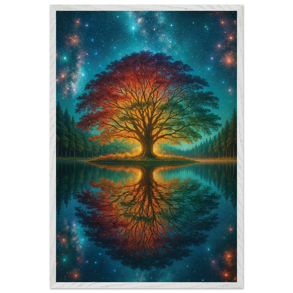 Mystical Tree Wooden Framed Poster – Perfect Gift - - Wooden Framed Posters