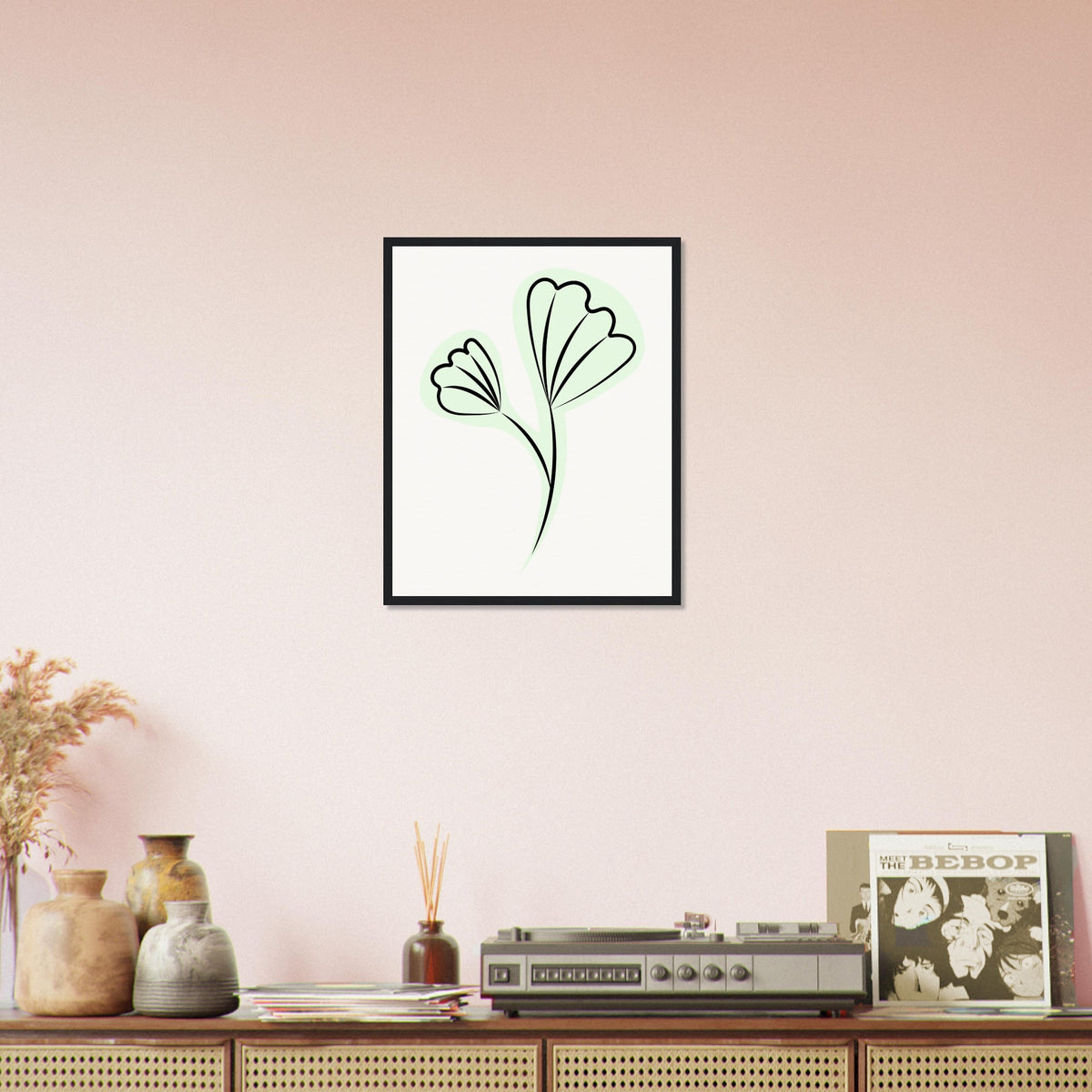 Elegant Floral Essence - Wooden Framed Art - - Wooden Framed Posters