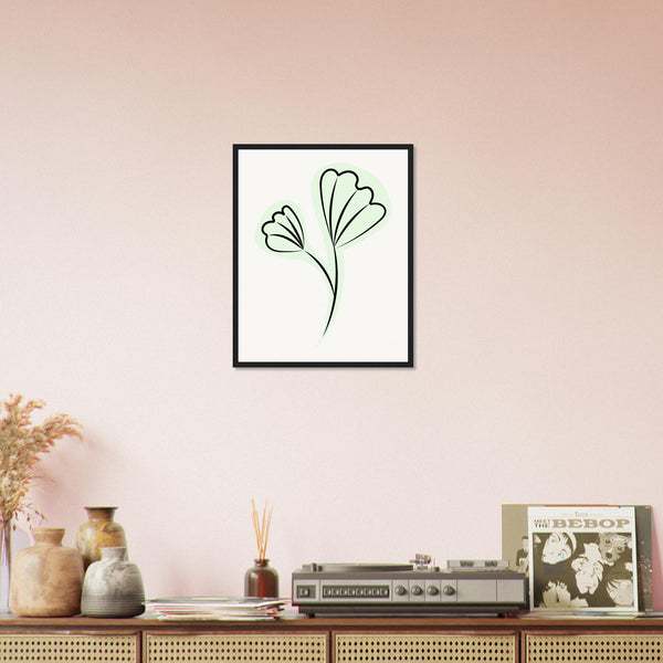 Elegant Floral Essence - Wooden Framed Art - - Wooden Framed Posters