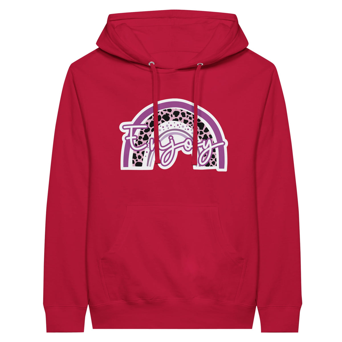 Rainbow Bliss Premium Unisex Pullover Hoodie - Red - Hoodies