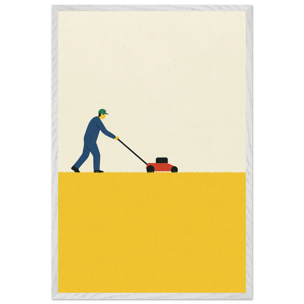 Mow Day Framed Poster – Clean Lines, Clear Memories - - Wooden Framed Posters