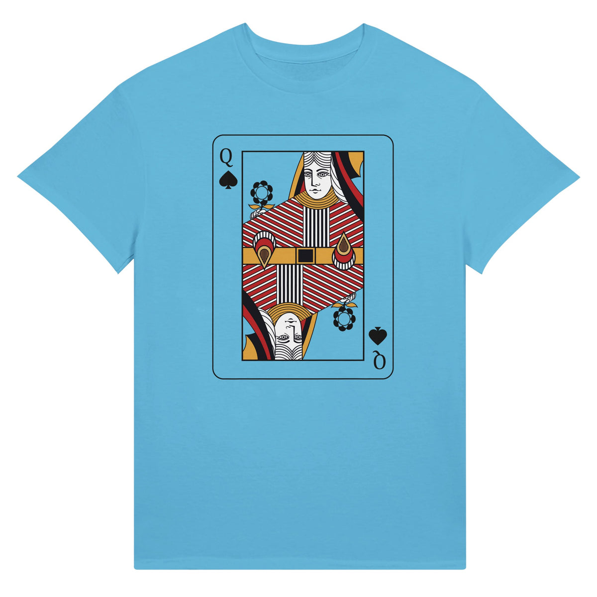 Playing Cards- Q- Ultra Cotton Unisex Crewneck T-shirt - Sky 2XL Diamonds - Print Material