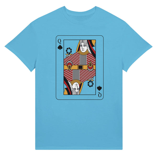 Playing Cards- Q- Ultra Cotton Unisex Crewneck T-shirt - Sky 2XL Diamonds - Print Material