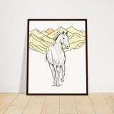 Mountain Majesty - The Spirit of the Wild - 40x50 cm 16x20″ Dark wood frame - Wooden Framed Posters