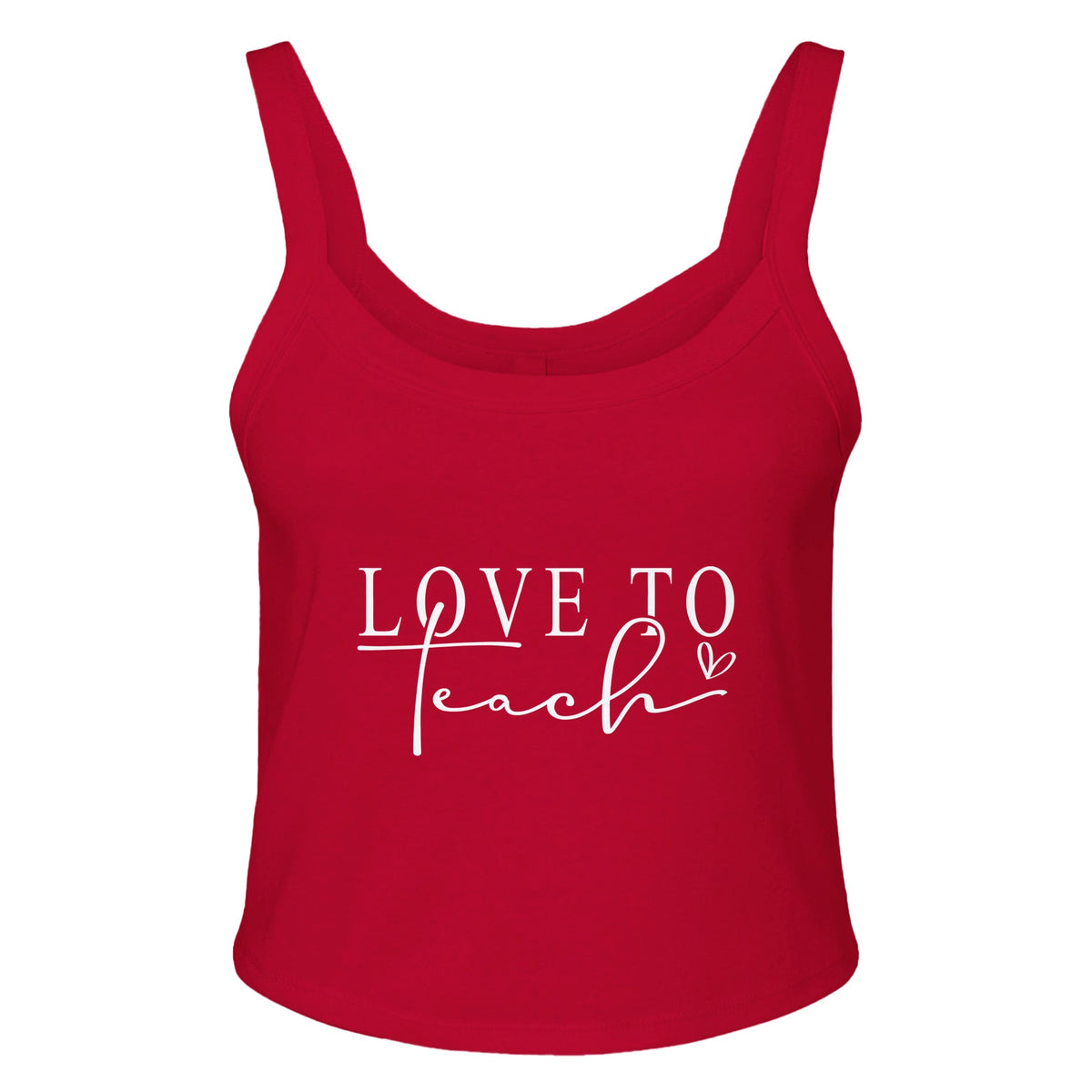 Educator's Pride - Love to Teach Cotton Tank - solid red blend - Tank Tops