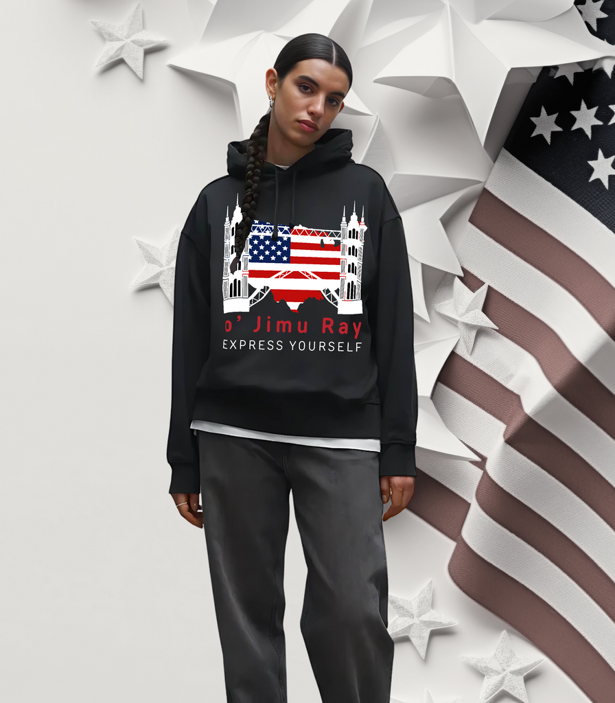 Patriotic Build - o' Jimu Ray Liberty Hoodie - - Hoodies