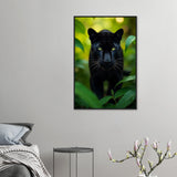 Emerald Gaze - Black Panther Framed Poster - 60x90 cm 24x36″ Black frame - Wooden Framed Posters