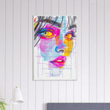 Color Meets Lines - Futuristic Portrait in Premium Frame - - Framed Posters