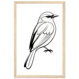 Serenity in Lines - Framed Bird Poster - 28x43 cm XL (11x17″) Wood frame - Framed Posters