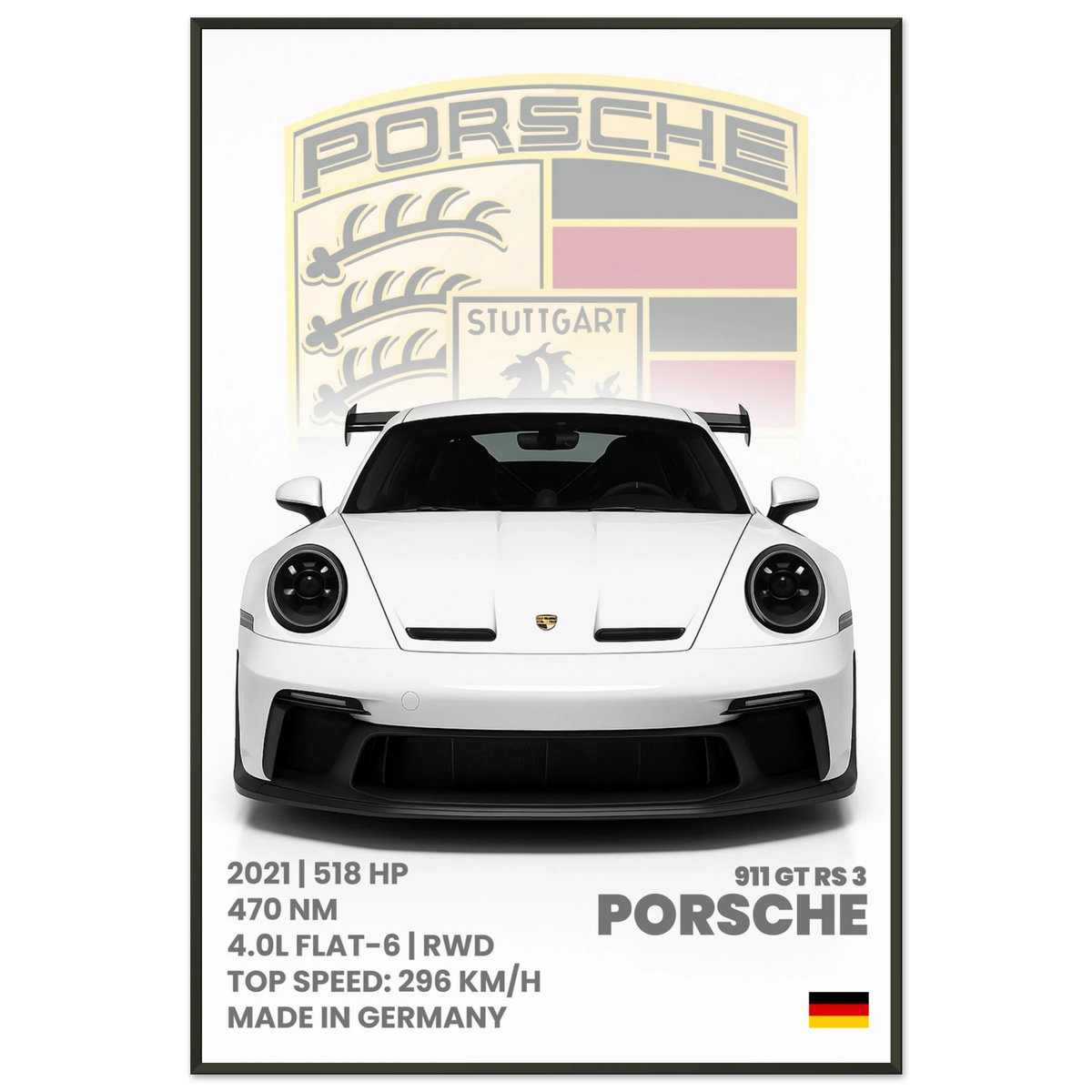 Supercar Metal Framed Poster – Porsche, Jesko & Lambo Set - Porsche - Metal Framed Posters