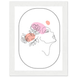 Ethereal Blossom Muse - Framed Line Art Poster - 15x20 cm 6x8″ White frame - Wooden Framed Posters