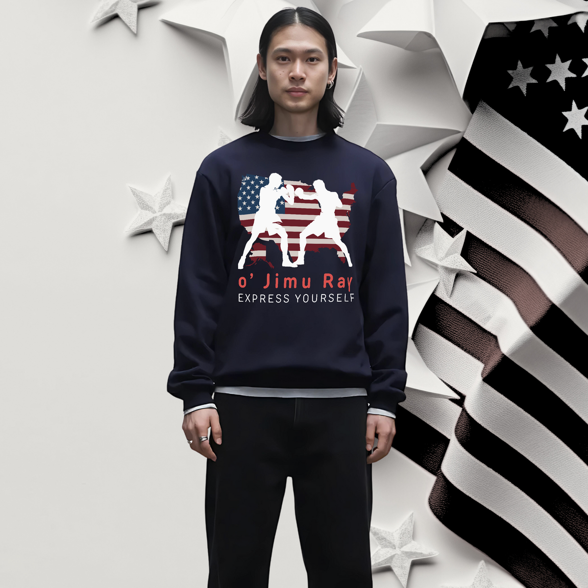 Fight and Freedom - o' Jimu Ray 4th July Sweatshirt - - Sweatshirts