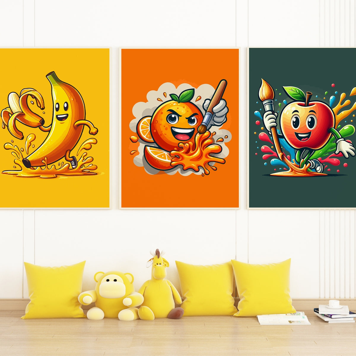 Fruit Frenzy Art Trio - Unframed - Canvas