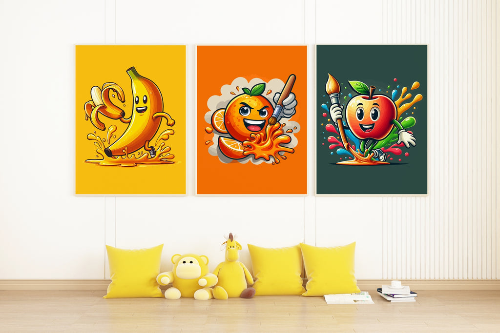 Fruit Frenzy Art Trio - Unframed - Canvas