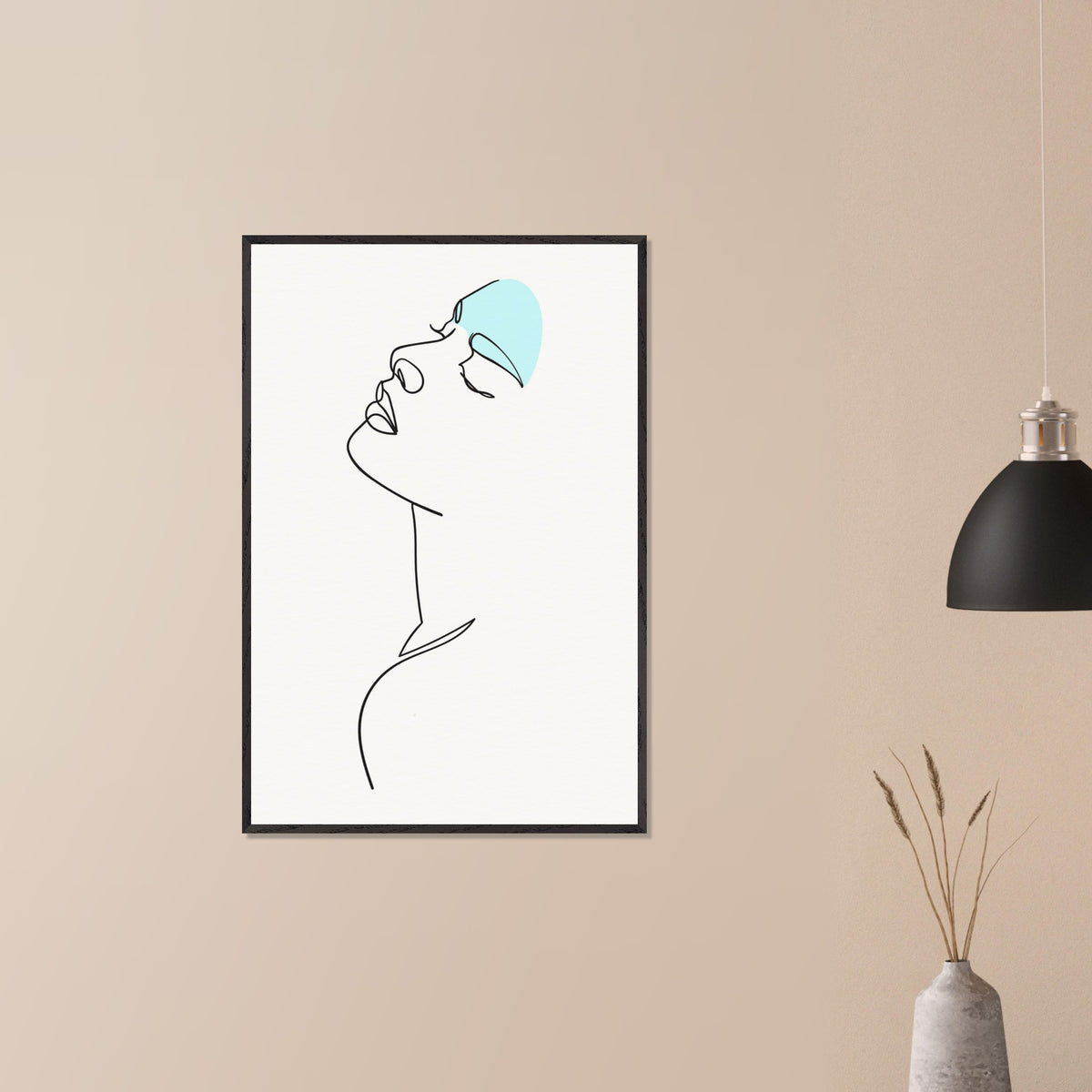 Modern Muse - Abstract Line Art Elegance - - Wooden Framed Posters