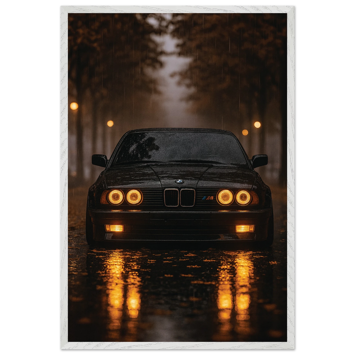BMW Night Drive Wooden Framed Poster Gift - - Wooden Framed Posters