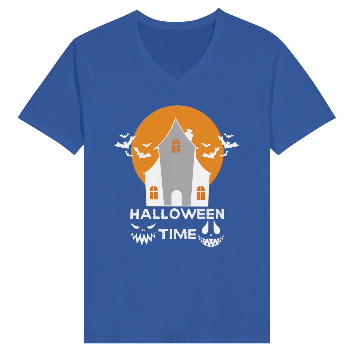 Ride into Memories - Halloween Time Tee - True Royal - Print Material