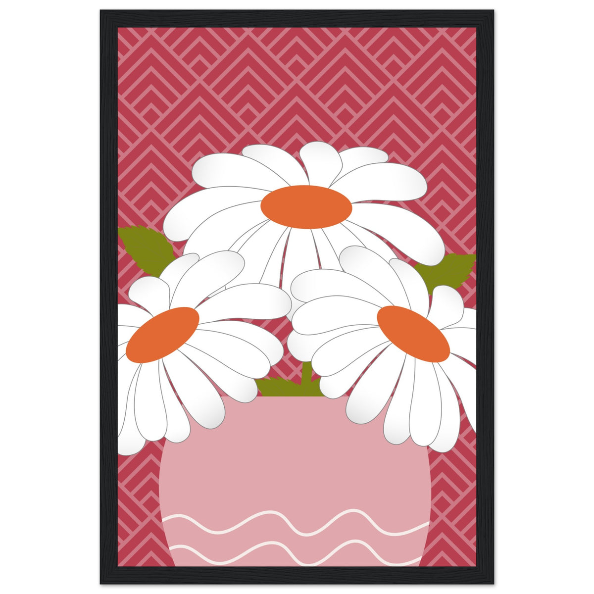 Daisy Dreamscape - Luxurious Wall Art - 30x45 cm 12x18″ Black frame - Wooden Framed Posters