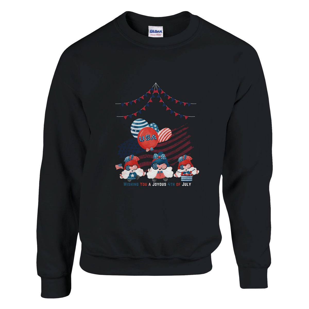 Joyous Gnomes - 4th of July Celebration - Black - Sweatshirts