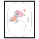 Ethereal Blossom Muse - Framed Line Art Poster - 40x50 cm 16x20″ Black frame - Wooden Framed Posters