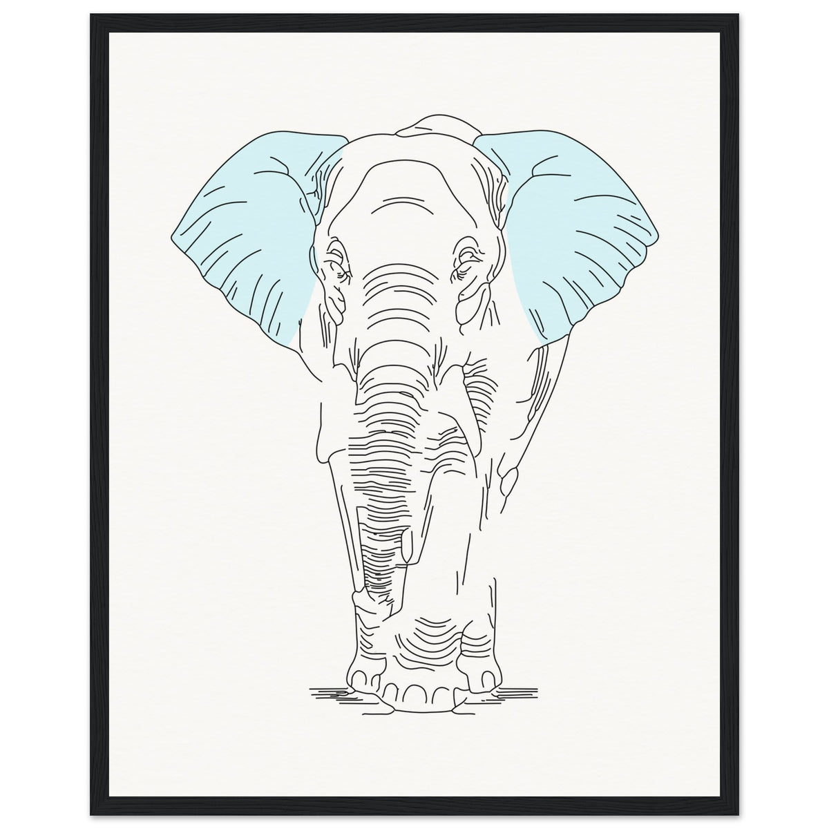 Sublime Serenity - Elephant in Pastel - - Wooden Framed Posters