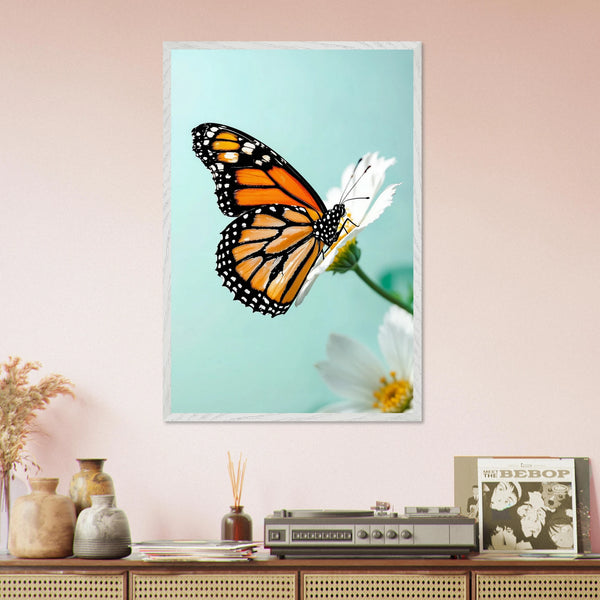 Butterfly Bliss Wooden Poster Gift - White frame - Wooden Framed Posters