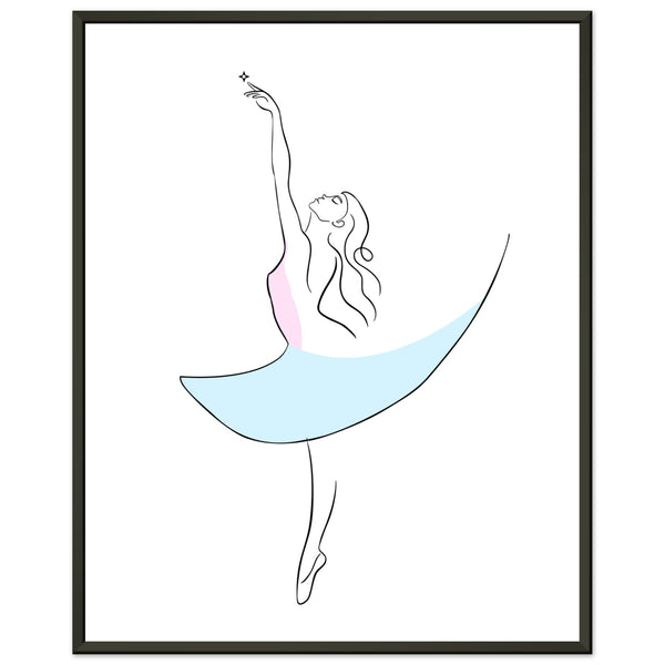 Graceful Dance - Minimalist Ballerina - 40x50 cm 16x20″ - Metal Framed Posters