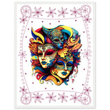 Colorful Mask Trio - Luxury Framed Print - 45x60 cm 18x24″ White frame - Wooden Framed Posters