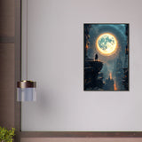Sci-Fi Moonlight Poster – Gift for Dreamers & Explorers - Default Title - Metal Framed Posters