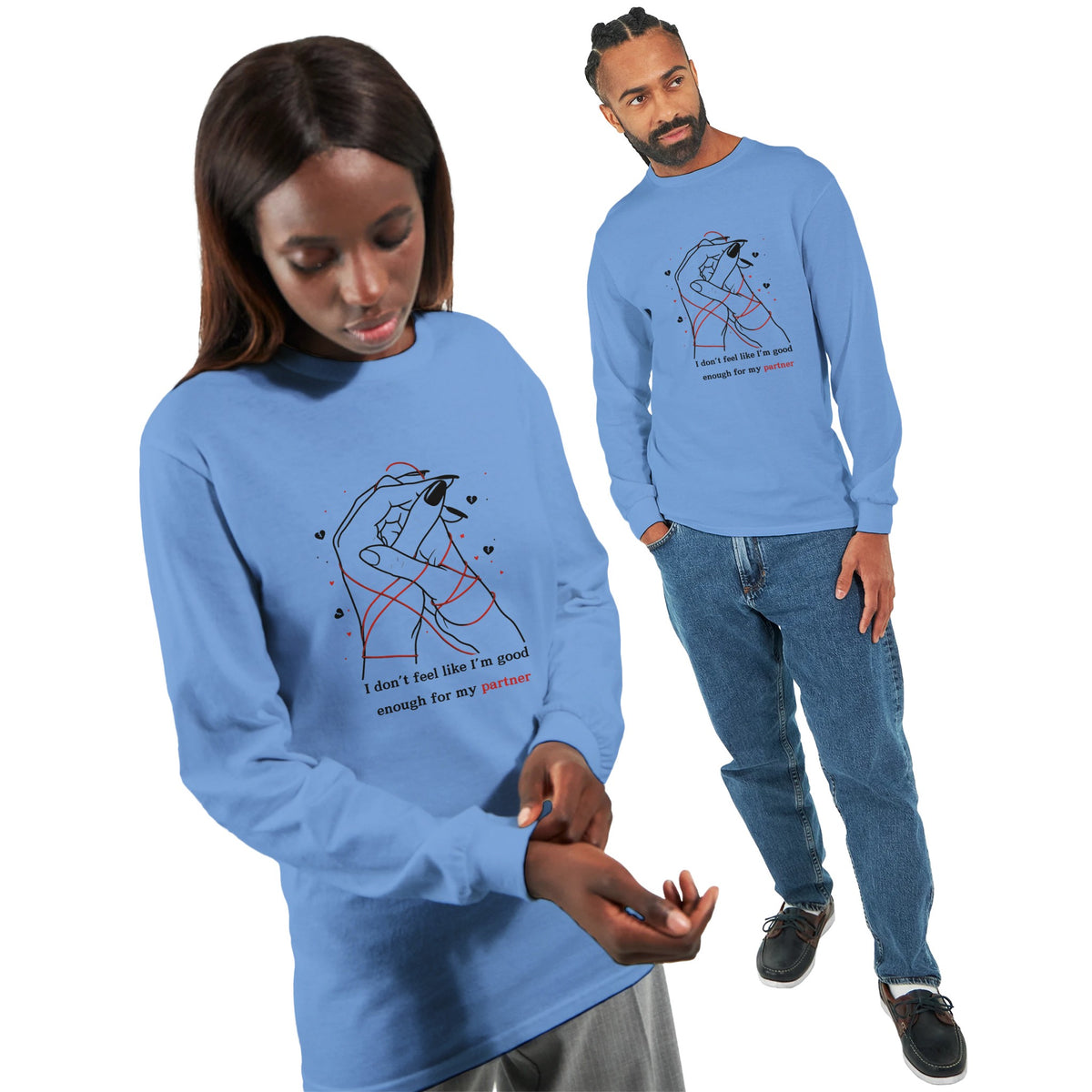 Interlaced Affection - Longsleeve Love Emblem - Carolina Blue - Long Sleeves T-shirts