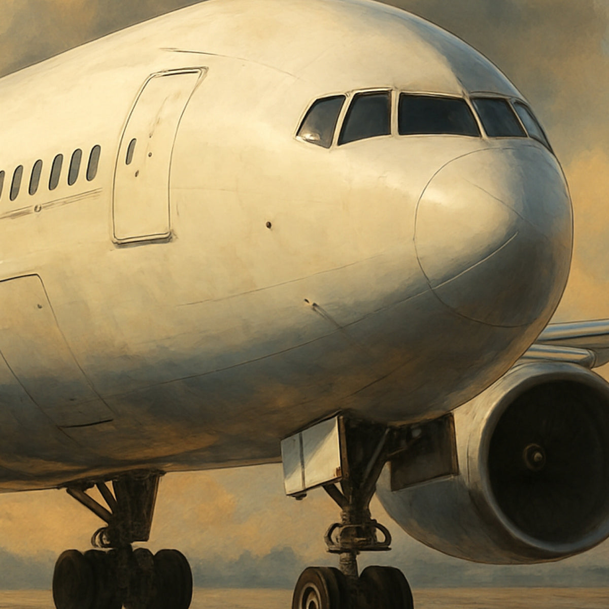 Majestic Runway – Glossy Framed Airplane Wall Art - - Framed Posters