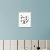 Beard and Bow - A Minimalist Tribute to Style - 40x50 cm 16x20″ White frame - Wooden Framed Posters