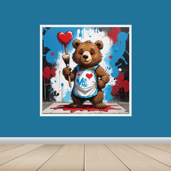 Bear Hugs & Heart Strokes - 20x20 - Framed Posters