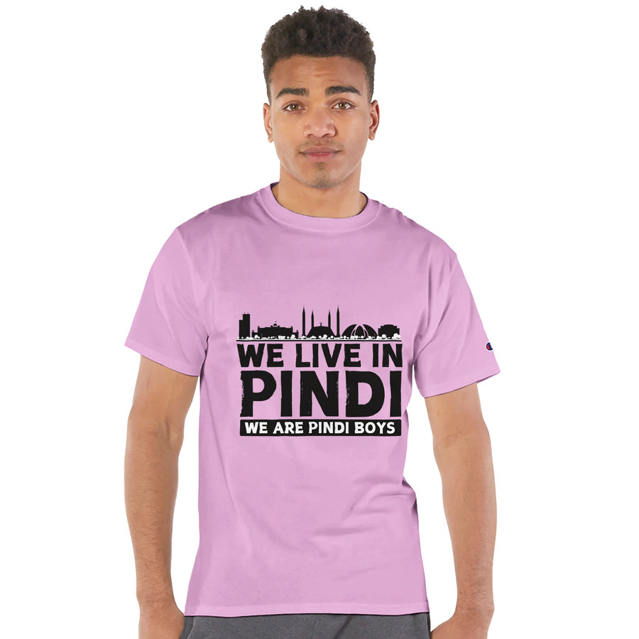 Pindi Pride Iconic Cityscape - Men's Crewneck T-Shirt - pink candy - T-Shirts