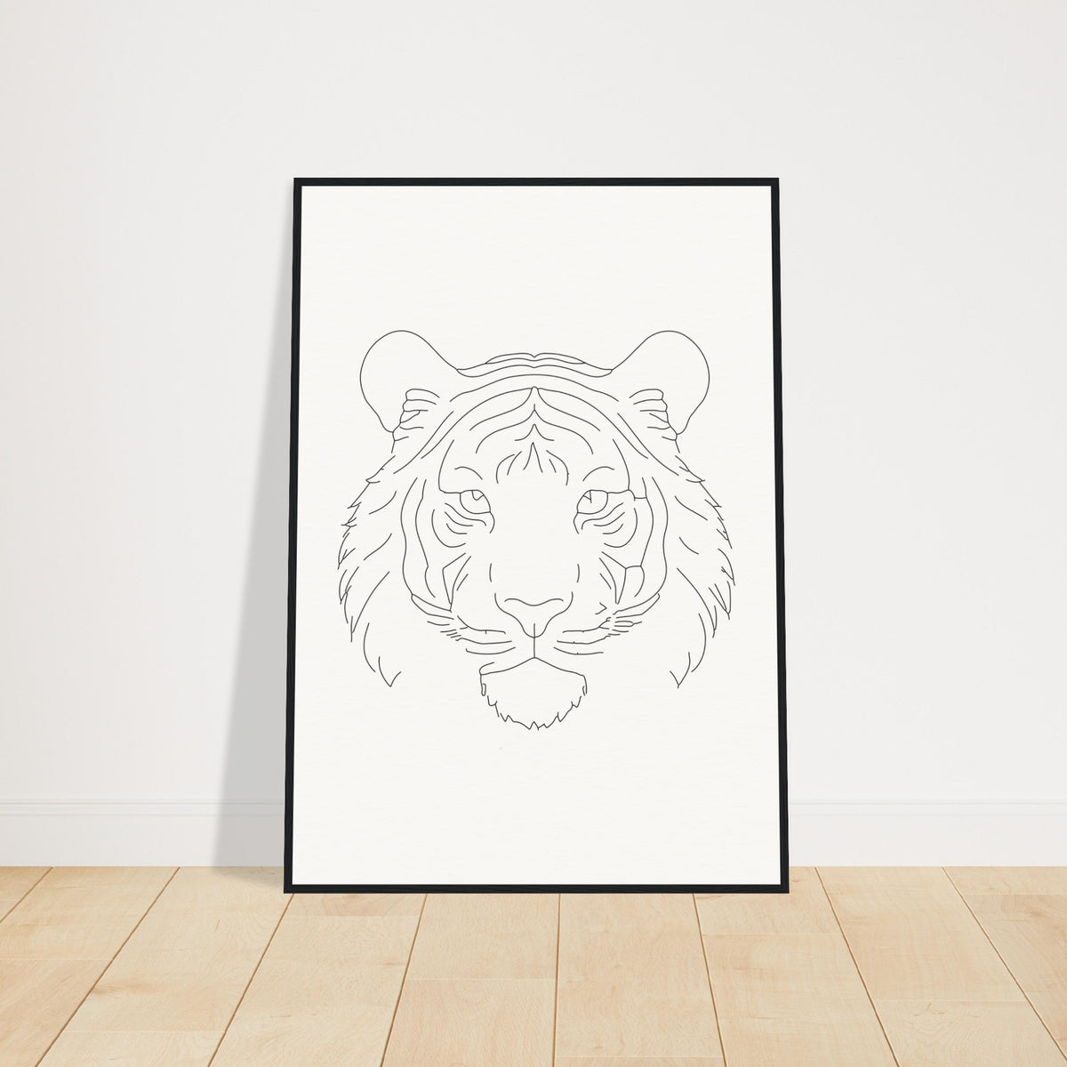 Majestic Lines - The Tiger's Gaze - 70x100 cm 28x40″ Black frame - Wooden Framed Posters