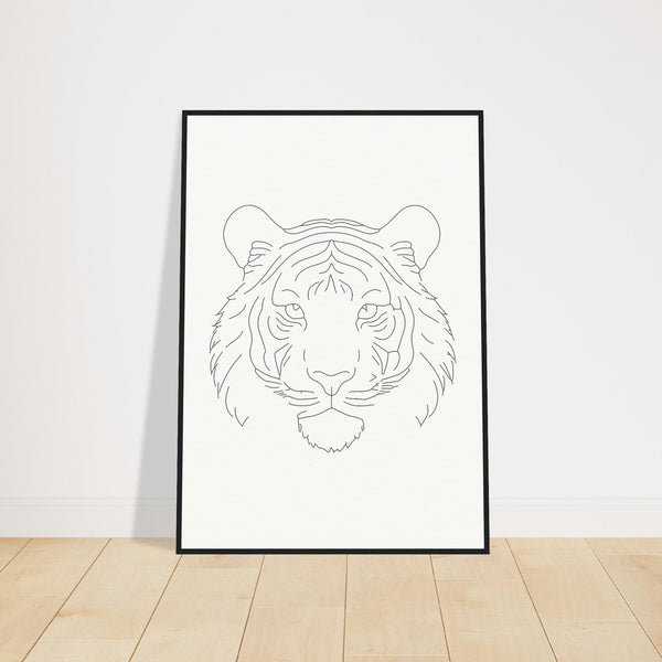 Majestic Lines - The Tiger's Gaze - 70x100 cm 28x40″ Black frame - Wooden Framed Posters