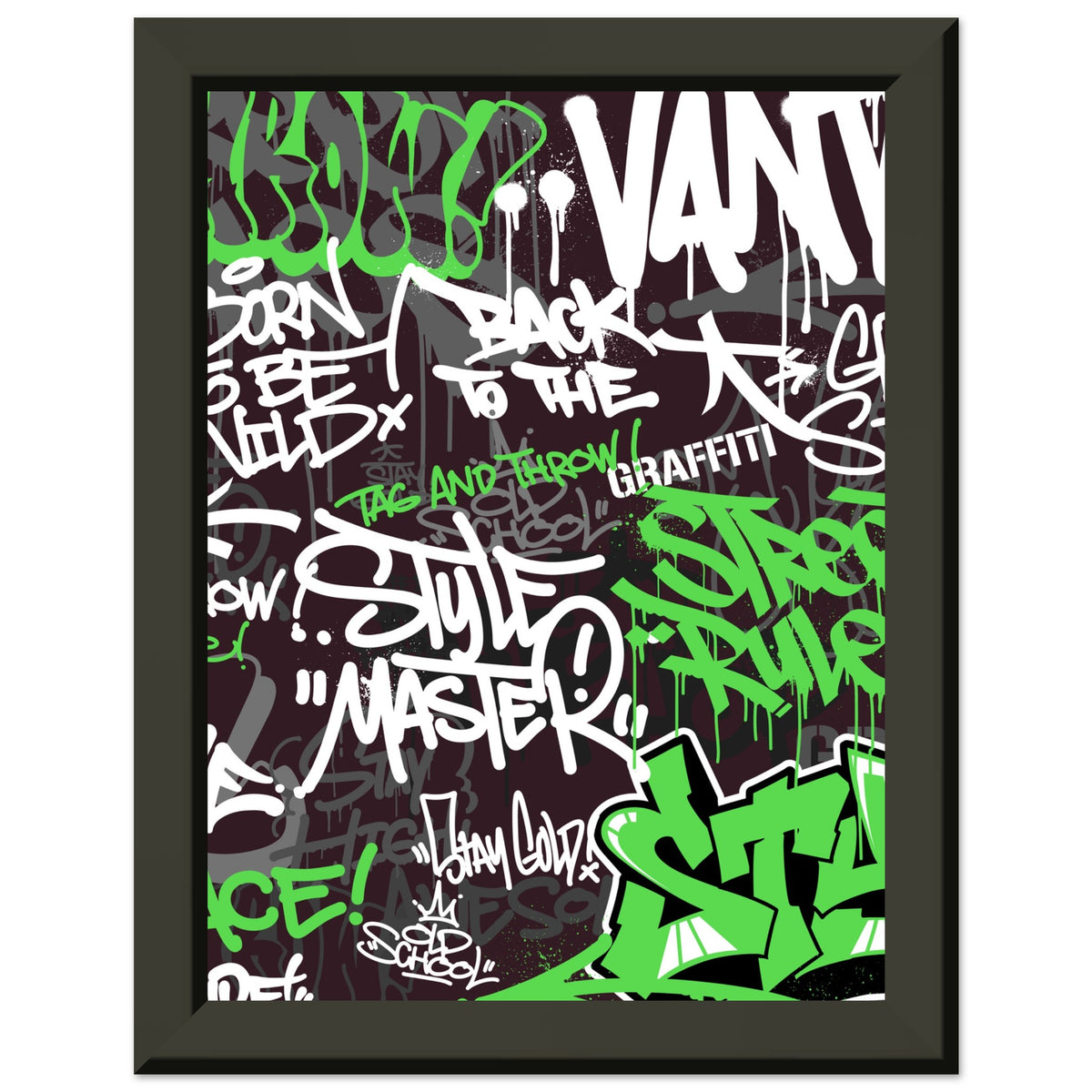 Urban Expression - Graffiti Art Masterpiece - 15x20 cm 6x8″ - Metal Framed Posters