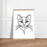 Cat's Gaze - Contemporary Line Art Poster - 45x60 cm 18x24″ Natural wood wall hanger - Posters With Hanger