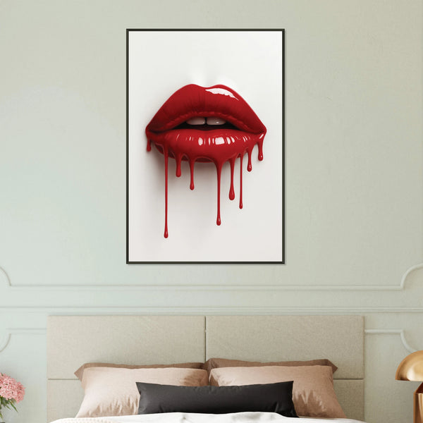 Crimson Desire – Modern Metal Framed Poster Gift - - Metal Framed Posters